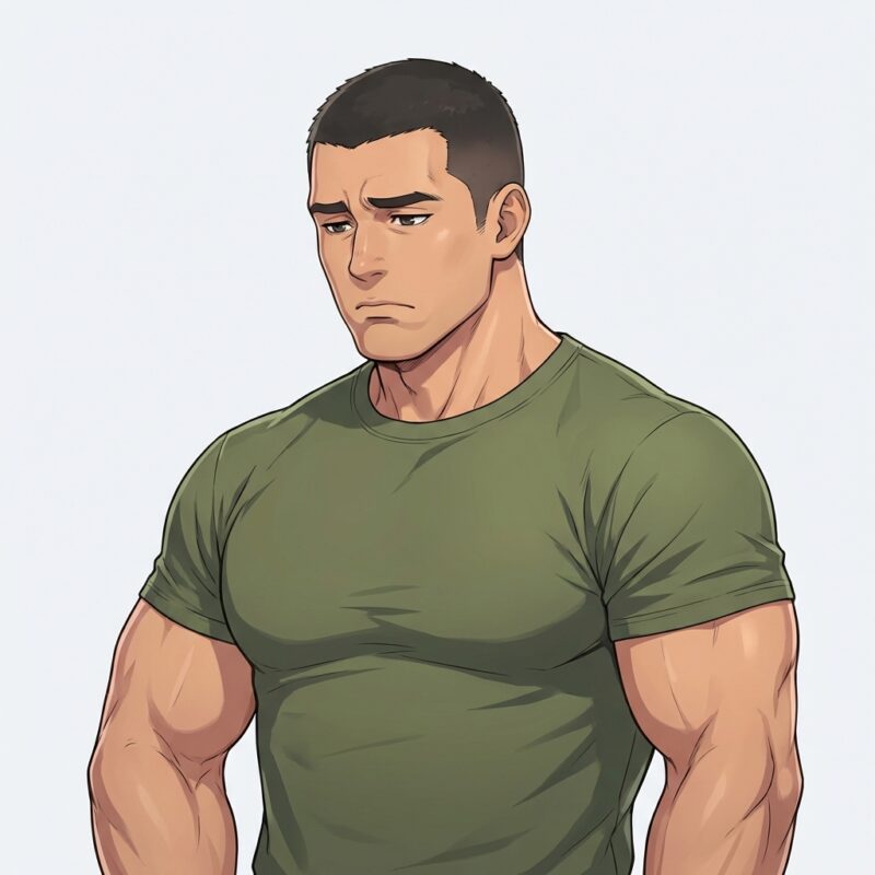 岸くんがもやもや顔で悩んでいる