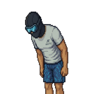 覆面アスリートがお辞儀をしているイラスト