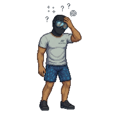 頭がぼーっとした覆面アスリート — 集中力低下・エネルギー切れの典型サイン