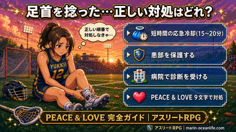 RICE処置はもう古い?早期復帰の新常識「PEACE & LOVE」完全ガイド