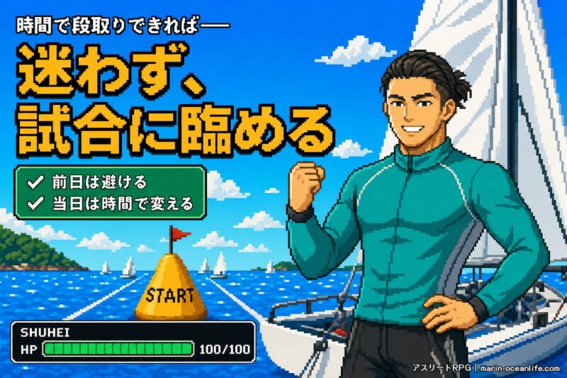 時間で段取りできれば迷わず試合に臨める周平