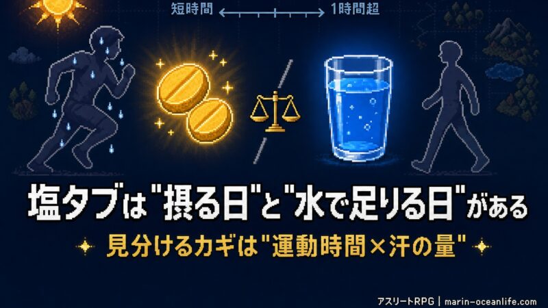 塩タブレットはいつ必要か? 汗だくのアスリートが「摂る日・水で足りる日」を見分ける