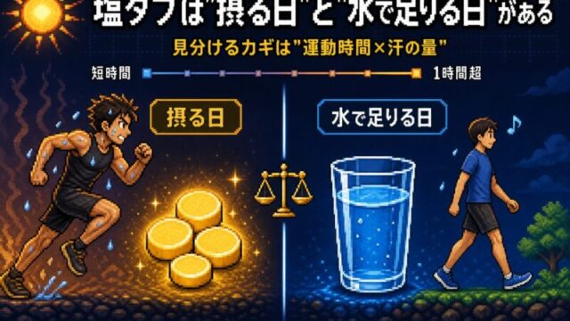 塩タブレットはいつ必要か? 汗だくのアスリートが「摂る日・水で足りる日」を見分ける