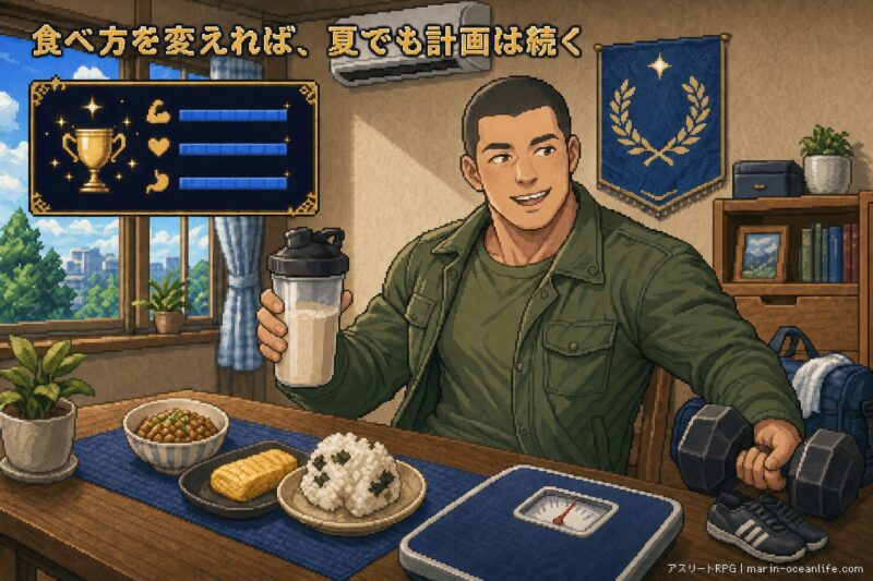 食べ方を工夫して夏でも増量計画・筋肉を守れた。
