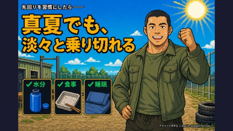 先回りの習慣で夏を乗り切れている様子を示す画像