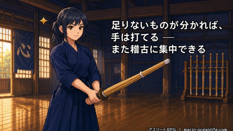 足りないものが分かって手を打ち、また稽古に集中できるようになった七海