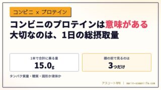 コンビニのプロテインは意味がある｜練習後の棚の前で見るのは3つだけ