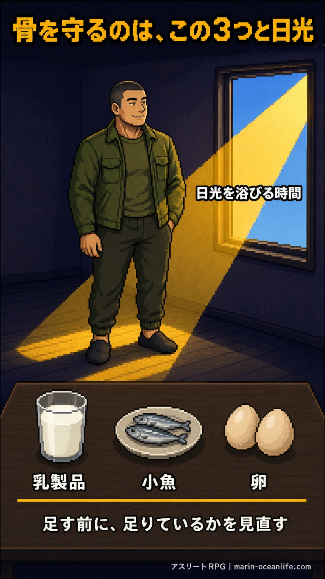 骨を守るのは、乳製品・小魚・卵と日光を浴びる時間