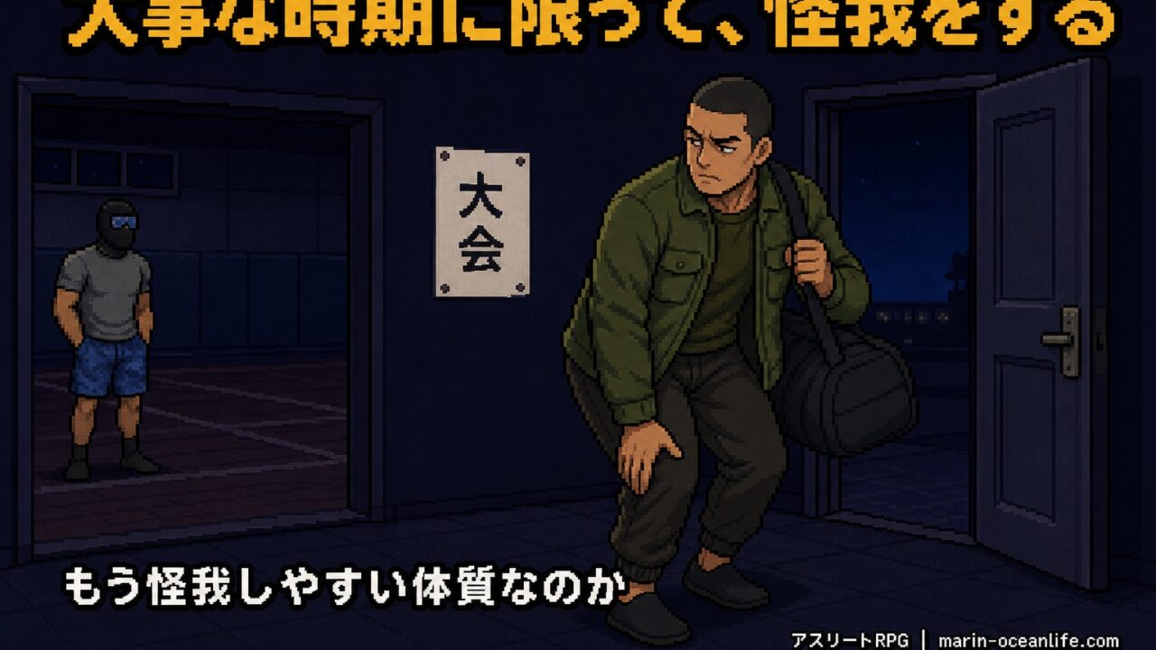 大事な時期に限って怪我をして、練習場から離れる岸くん
