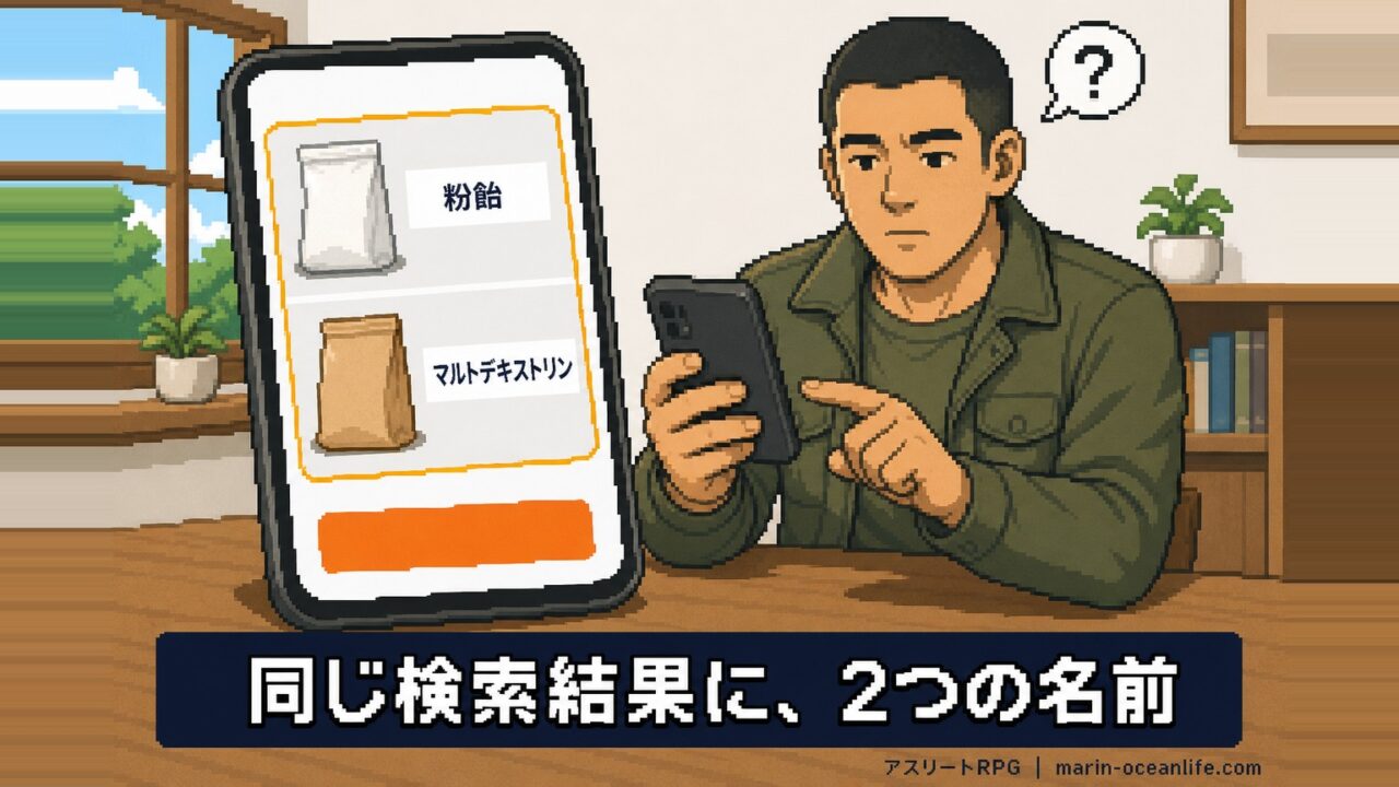 同じ検索結果に2つの名前が並んで、カートに入れる手が止まる