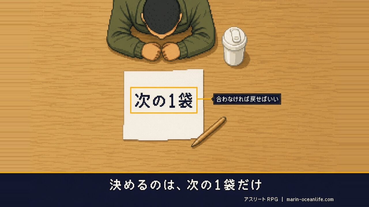 全部を変えなくていい。決めるのは次の1袋だけで、合わなければ戻せばいい