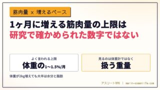 1ヶ月に増える筋肉量の正直な上限──増えた体重の何割が筋肉かを見分ける