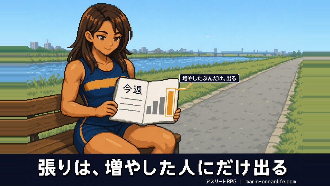 張りは距離を増やした人にしか出ない。前に進んでいる証拠でもある