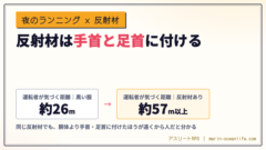 反射材は手首と足首に付ける｜夜のランニングで運転者に早く気づかれ、暗い季節も距離を落とさず走れる